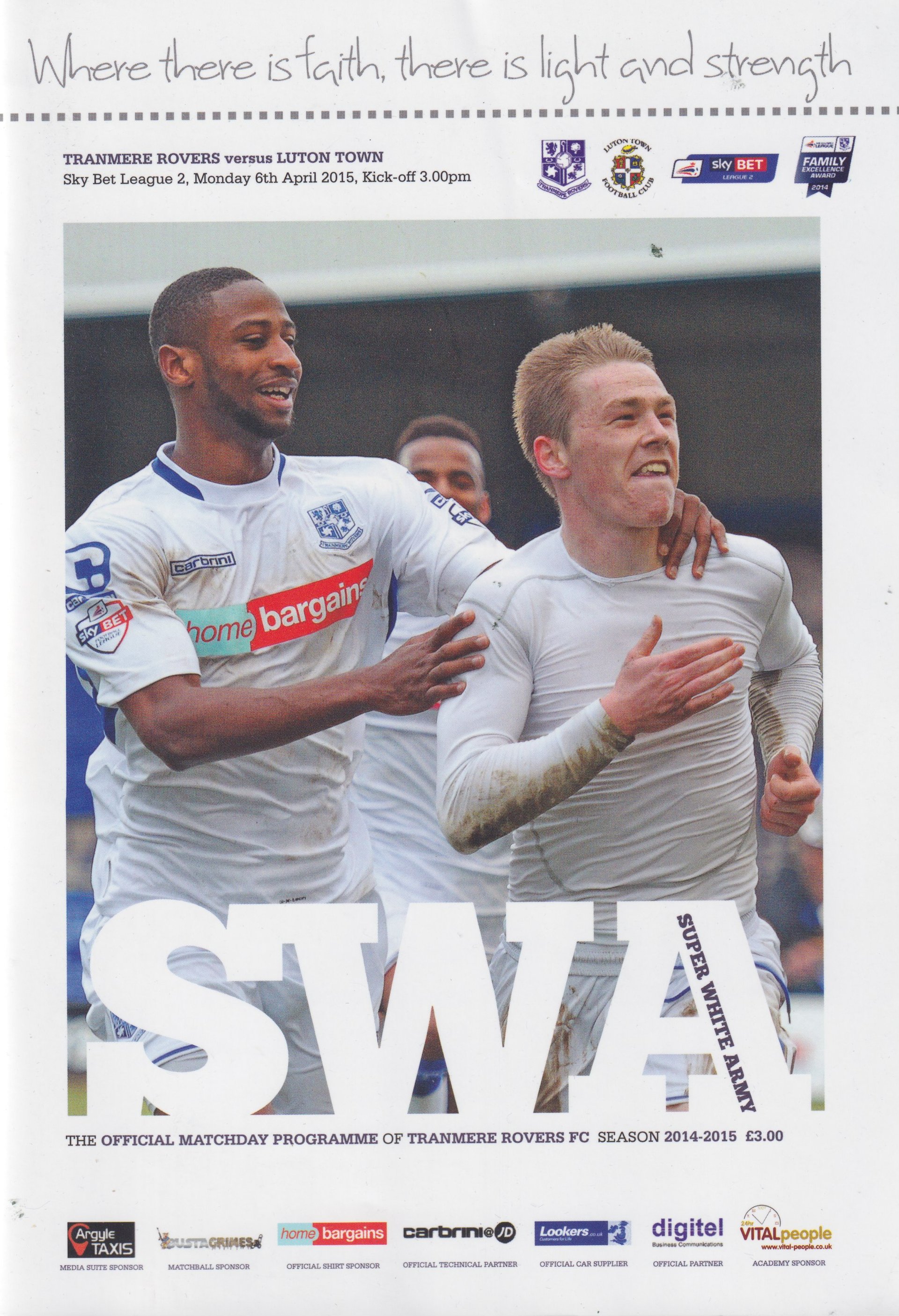 Tranmere Rovers v Luton Town match programme